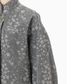 Floral Jacquard Denim Jacket - grey