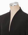 Triacetate Polyester Collarless Double Breasted Suit Jacket - black