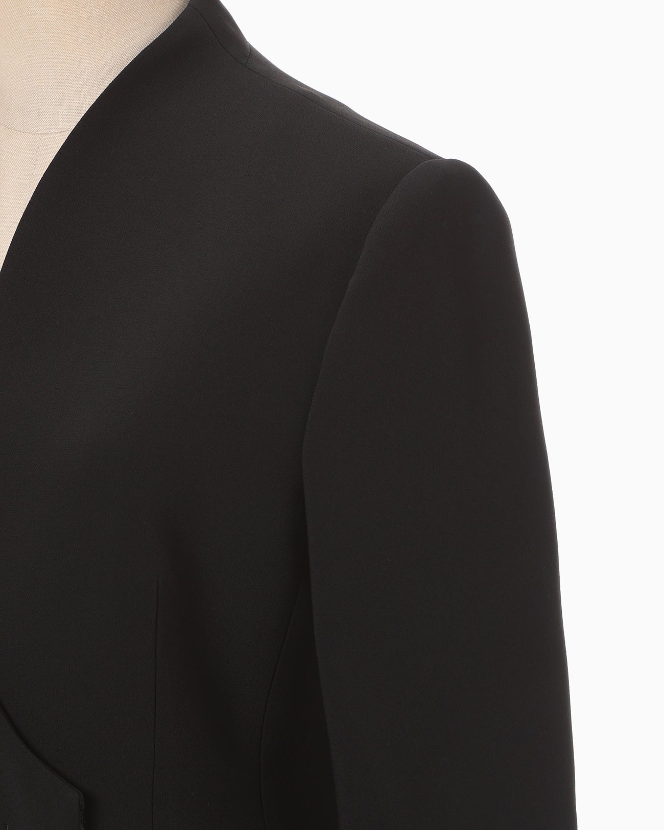 Triacetate Polyester Collarless Double Breasted Suit Jacket