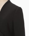 Triacetate Polyester Collarless Double Breasted Suit Jacket - black