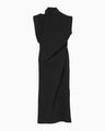 Cotton Jersey Asymmetric Dress - black