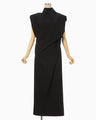 Cotton Jersey Asymmetric Dress - black