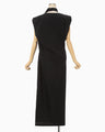 Cotton Jersey Asymmetric Dress - black