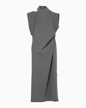 Cotton Jersey Asymmetric Dress - grey