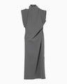Cotton Jersey Asymmetric Dress - grey