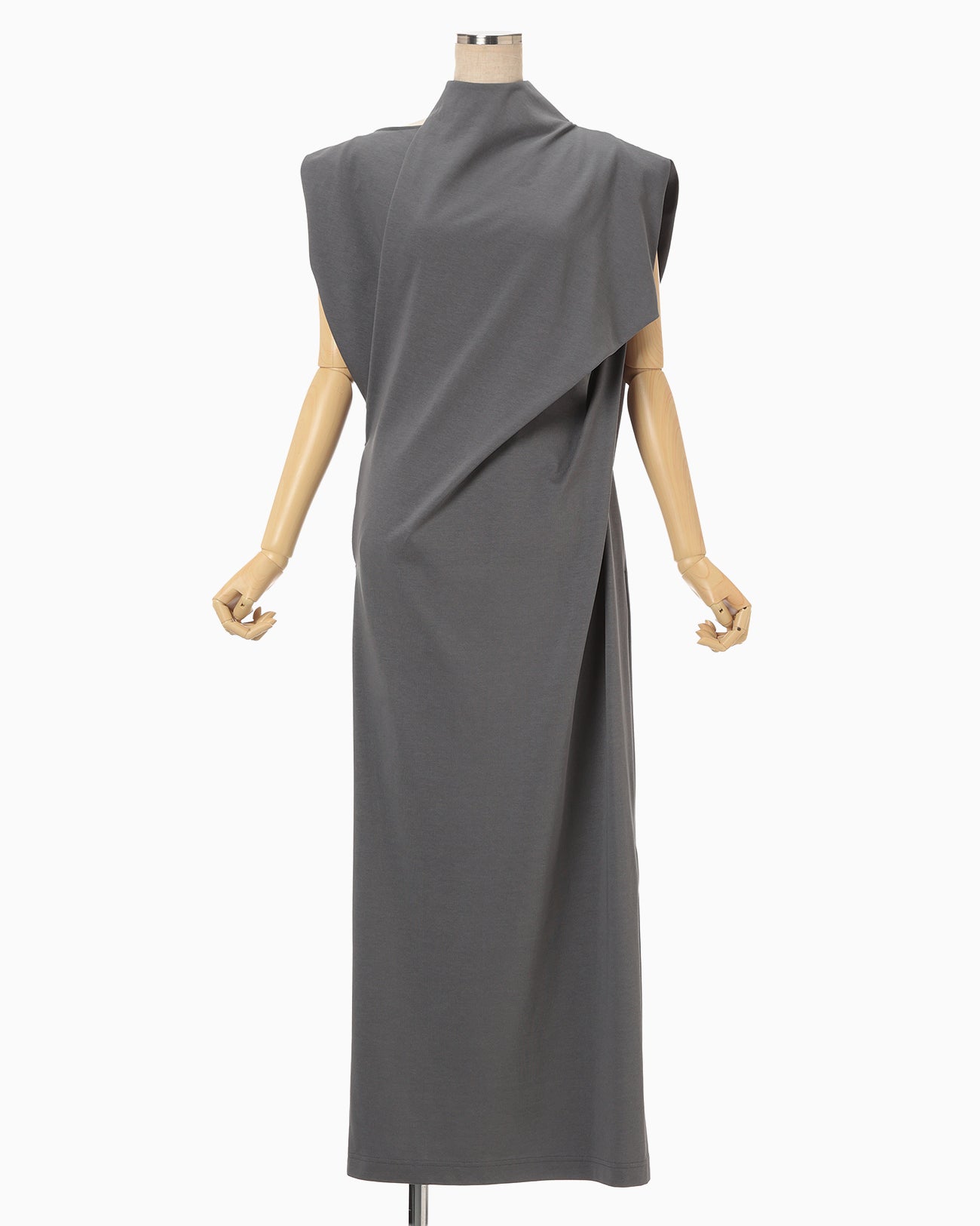 Cotton Jersey Asymmetric Dress - grey - Mame Kurogouchi