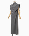 Cotton Jersey Asymmetric Dress - grey