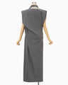 Cotton Jersey Asymmetric Dress - grey