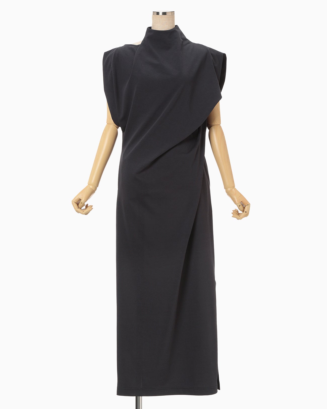 Cotton Jersey Asymmetric Dress - navy - Mame Kurogouchi
