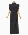 Cotton Jersey Asymmetric Dress - navy