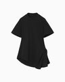 Cotton Jersey Asymmetric T-Shirt - black