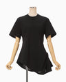 Cotton Jersey Asymmetric T-Shirt - black