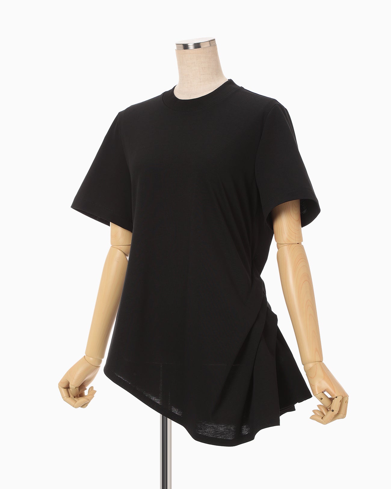 Cotton Jersey Asymmetric T-Shirt - black - Mame Kurogouchi