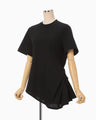 Cotton Jersey Asymmetric T-Shirt - black