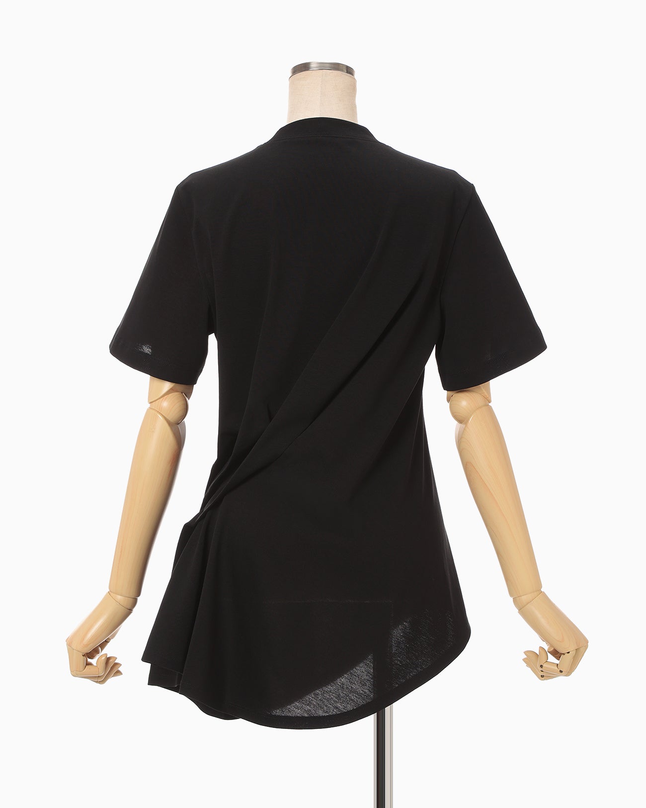 Cotton Jersey Asymmetric T-Shirt - black - Mame Kurogouchi
