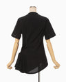 Cotton Jersey Asymmetric T-Shirt - black