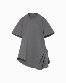 Cotton Jersey Asymmetric T-Shirt - grey