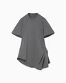 Cotton Jersey Asymmetric T-Shirt - grey