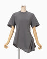 Cotton Jersey Asymmetric T-Shirt - grey