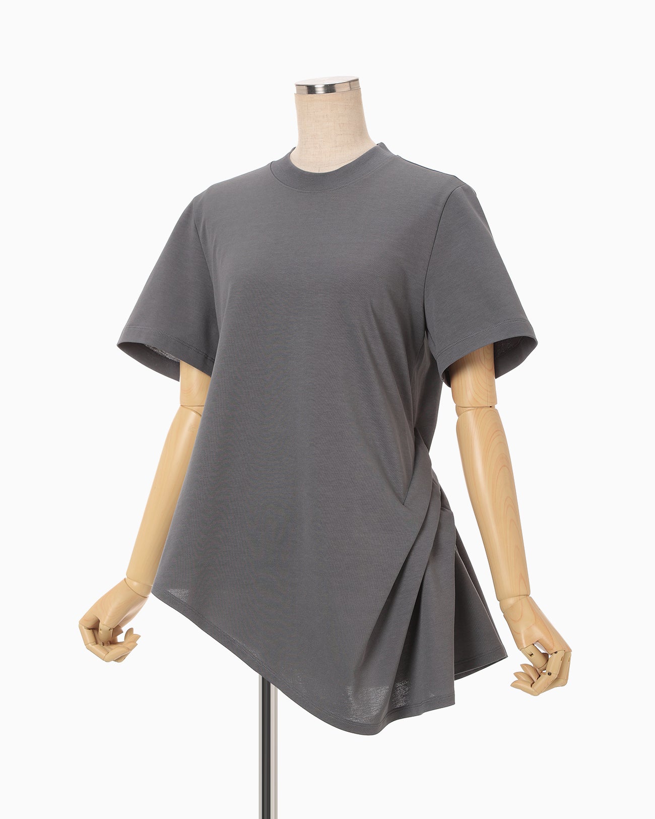 Cotton Jersey Asymmetric T-Shirt - grey - Mame Kurogouchi