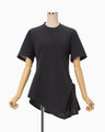 Cotton Jersey Asymmetric T-Shirt - navy