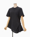 Cotton Jersey Asymmetric T-Shirt - navy