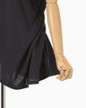 Cotton Jersey Asymmetric T-Shirt - navy