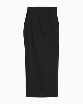 Cotton Jersey Asymmetric Skirt - black