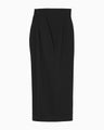 Cotton Jersey Asymmetric Skirt - black