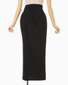 Cotton Jersey Asymmetric Skirt - black