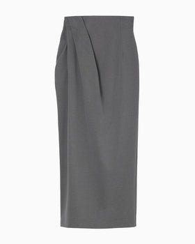 Cotton Jersey Asymmetric Skirt - grey