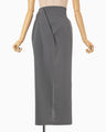 Cotton Jersey Asymmetric Skirt - grey