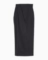 Cotton Jersey Asymmetric Skirt - navy