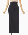 Cotton Jersey Asymmetric Skirt - navy