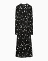 Velour Jersey Floral Dress - black