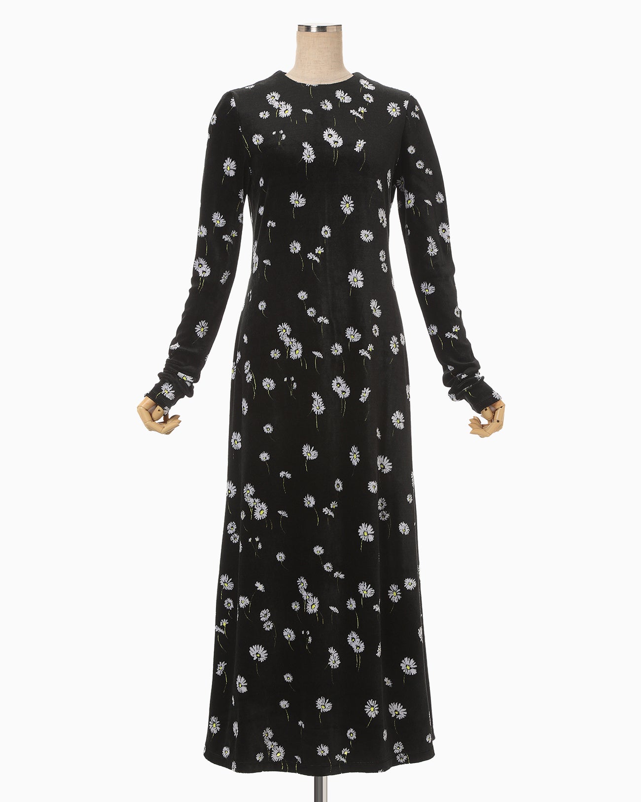 Velour Jersey Floral Dress - black - Mame Kurogouchi