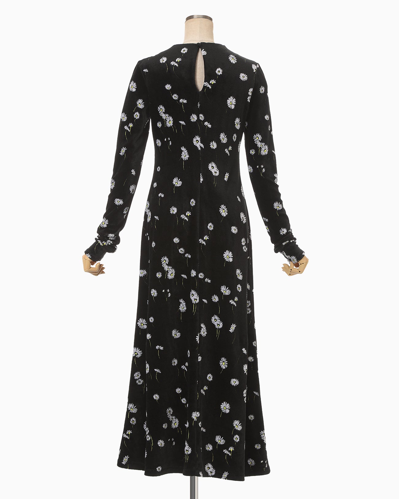 Velour Jersey Floral Dress - black - Mame Kurogouchi
