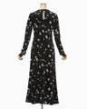 Velour Jersey Floral Dress - black