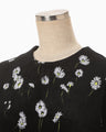 Velour Jersey Floral Dress - black