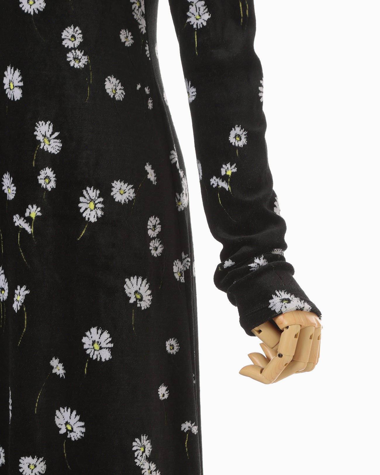 Velour Jersey Floral Dress - black - Mame Kurogouchi