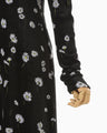 Velour Jersey Floral Dress - black
