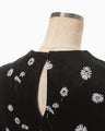 Velour Jersey Floral Dress - black