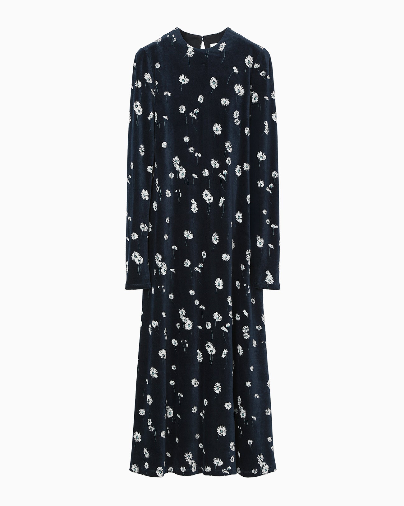 Velour Jersey Floral Dress - navy - Mame Kurogouchi
