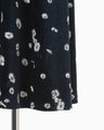 Velour Jersey Floral Dress - navy