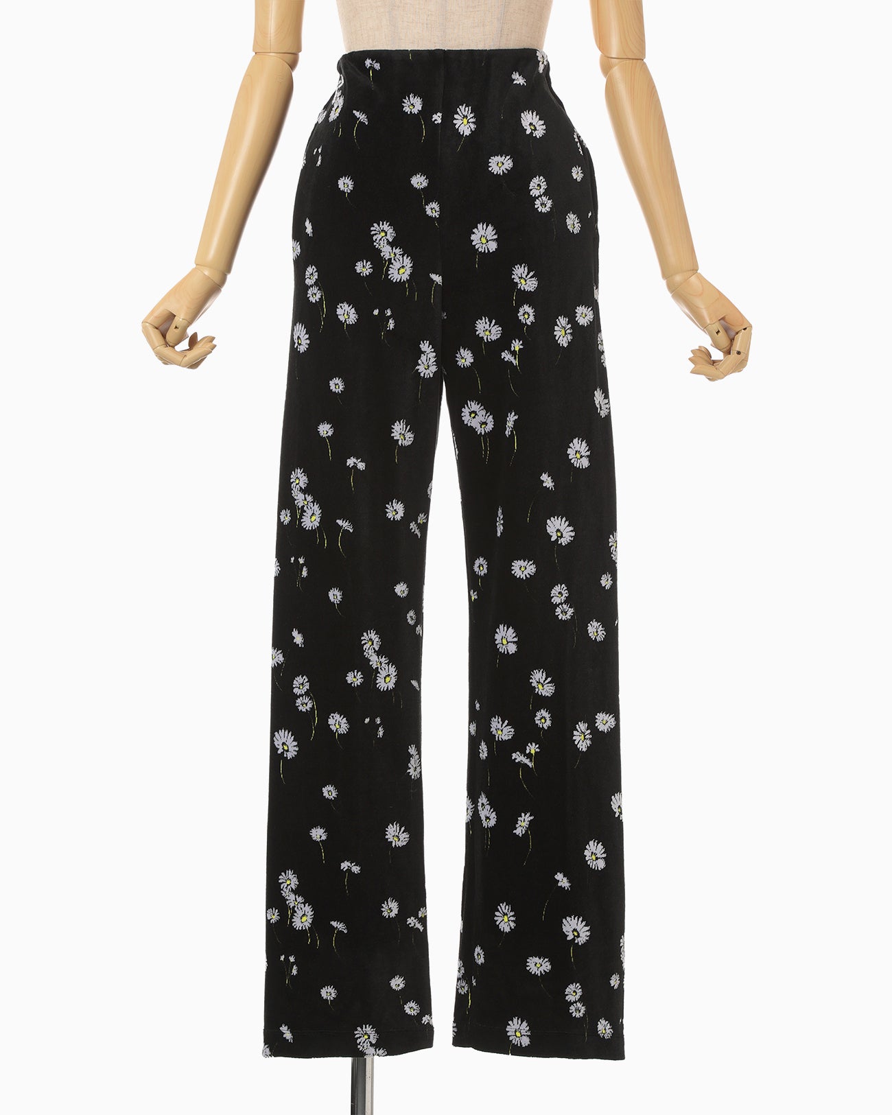 Velour Jersey Floral Trousers - black - Mame Kurogouchi
