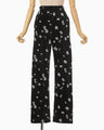 Velour Jersey Floral Trousers - black