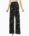 Velour Jersey Floral Trousers - black
