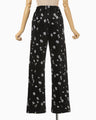 Velour Jersey Floral Trousers - black
