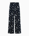 Velour Jersey Floral Trousers - navy