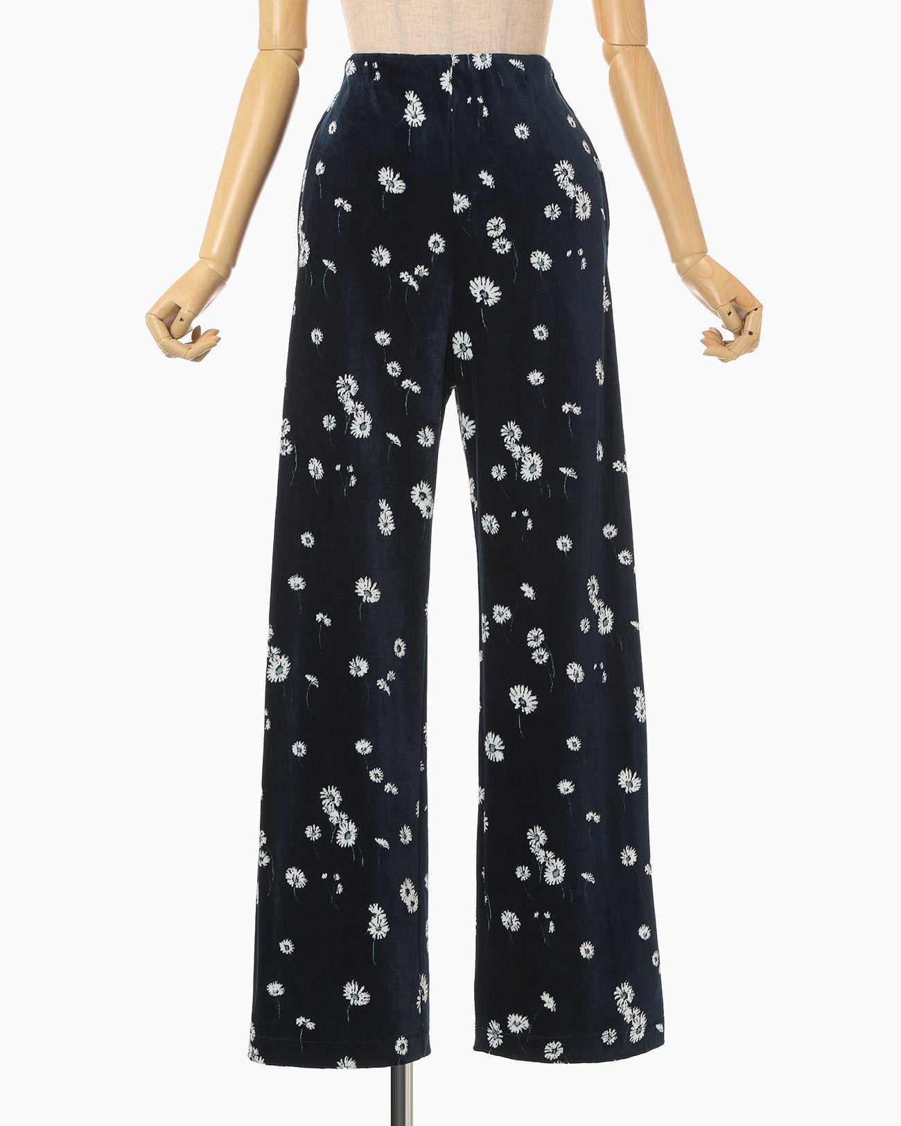 Velour Jersey Floral Trousers - navy - Mame Kurogouchi